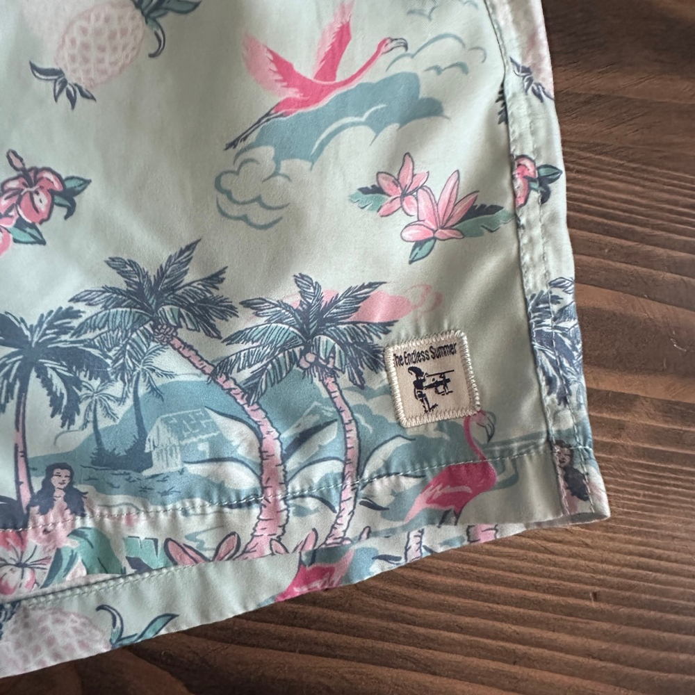 The Endless Summer Swim Trunks S Tropical Print - Picture 6 of 9